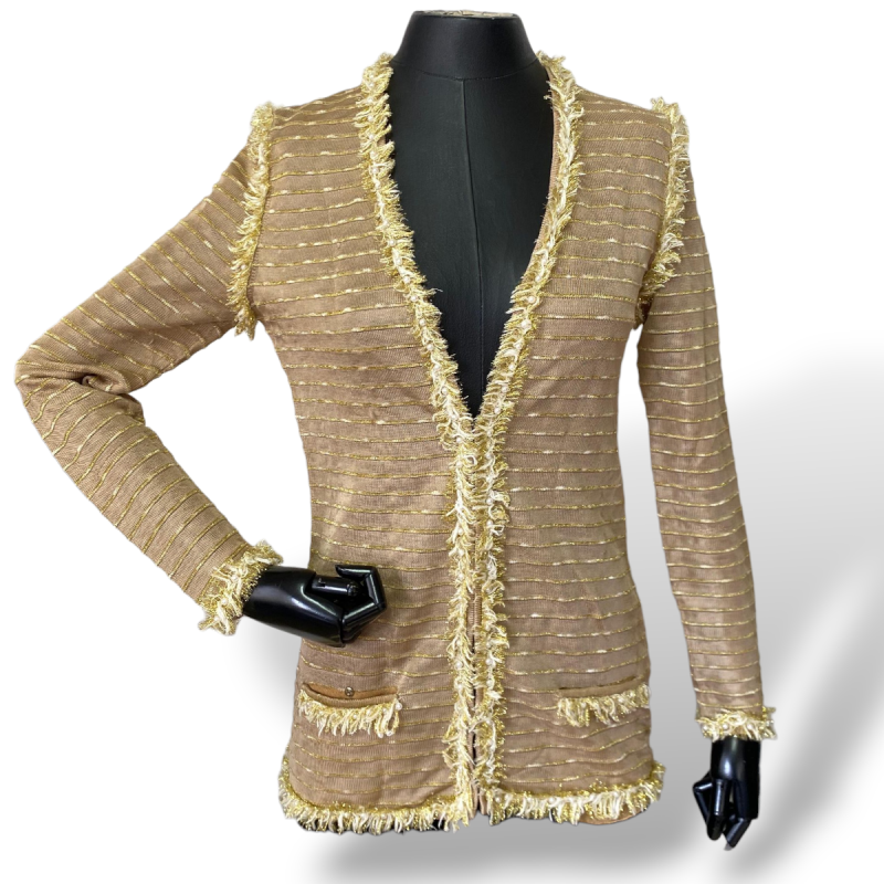 Casaquinho Cruise Dourado com Pérolas-P Casaquinho Cruise Dourado com Pérolas-P