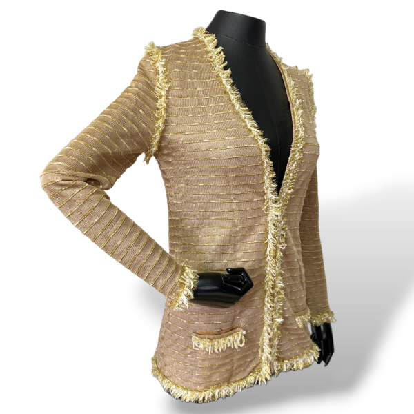 Casaquinho Cruise Dourado com Pérolas-P Casaquinho Cruise Dourado com Pérolas-P