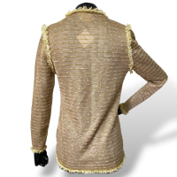 Casaquinho Cruise Dourado com Pérolas-P Casaquinho Cruise Dourado com Pérolas-P