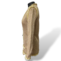 Casaquinho Cruise Dourado com Pérolas-P Casaquinho Cruise Dourado com Pérolas-P