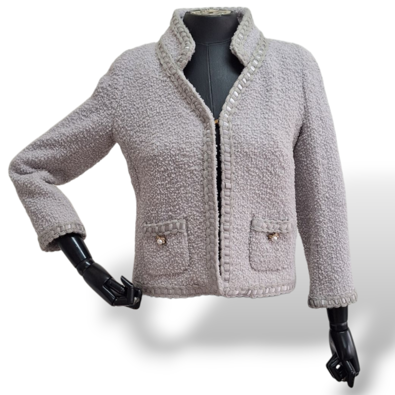 Casaquinho Edward Achour em Tweed Cinza - 38