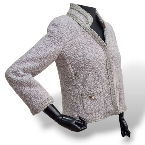 Casaquinho Edward Achour em Tweed Cinza - 38