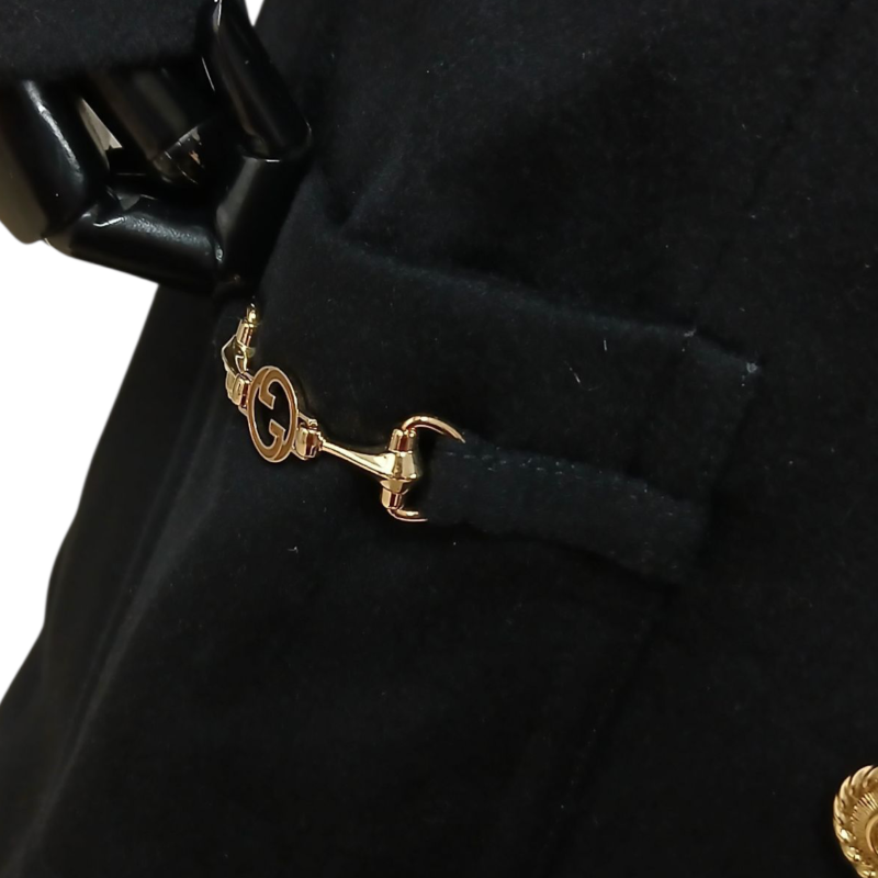 Sobretudo Gucci Preto Longo em Lã-46