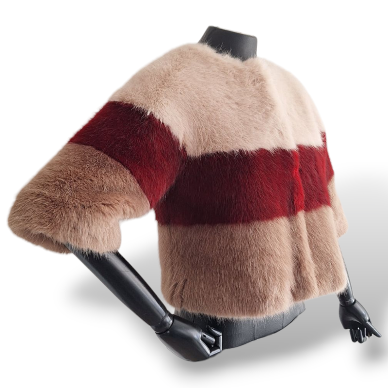 Casaco Monnalisa Pelo bege e Vinho