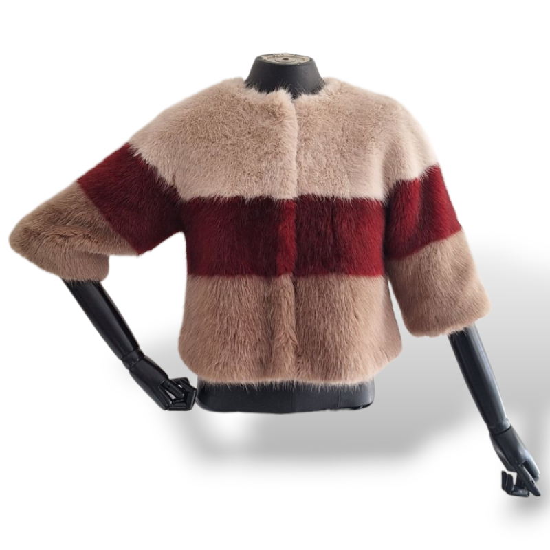 Casaco Monnalisa Pelo bege e Vinho