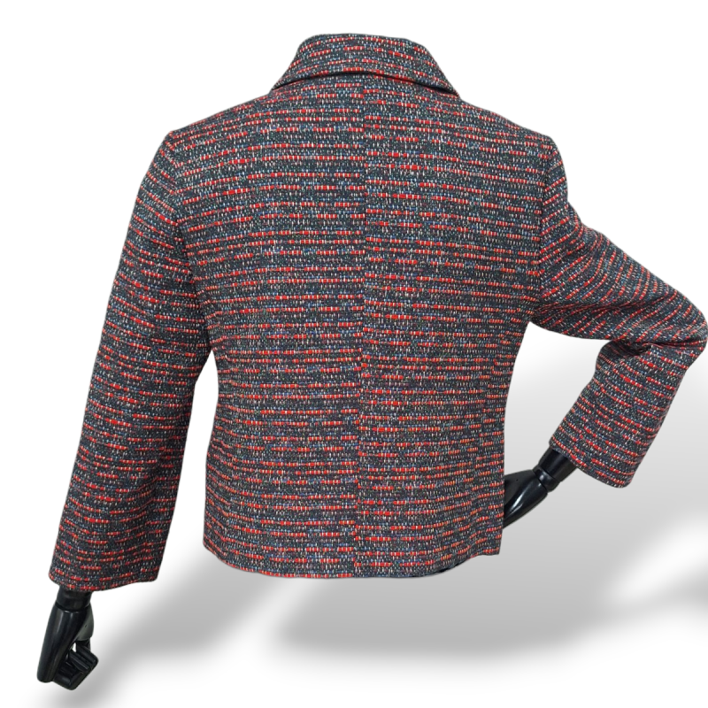 Casaqueto Marc By Marc Jacobs Tweed Cinza com Vermelho-M