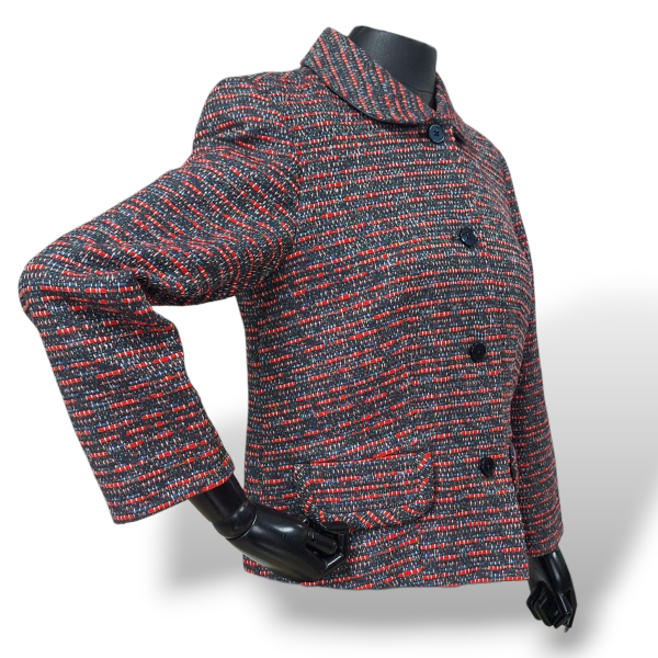 Casaqueto Marc By Marc Jacobs Tweed Cinza com Vermelho-M