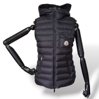 Colete Moncler Preto com Capuz - M