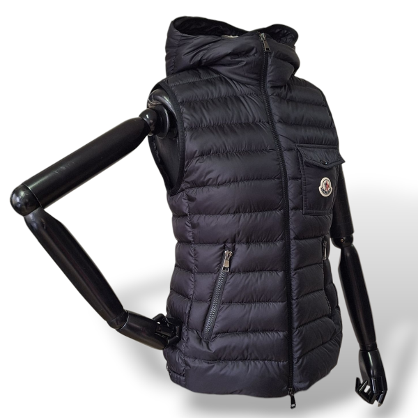 Colete Moncler Preto com Capuz - M