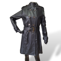 Trench Coat NK Store em Couro Preto - 40