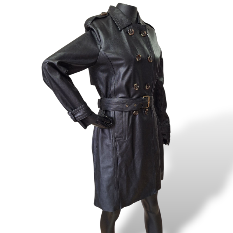 Trench Coat NK Store em Couro Preto - 40