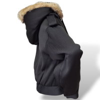 Bomber Talie NK Preta com Gola de Pele - 38
