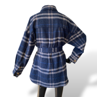 Trench Coat NK Xadrez Azul-P Trench Coat NK Xadrez Azul-P