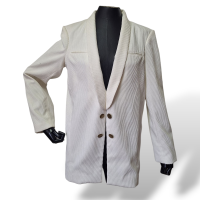Blazer Paula Raia Veludo Cotelê Off White - 38