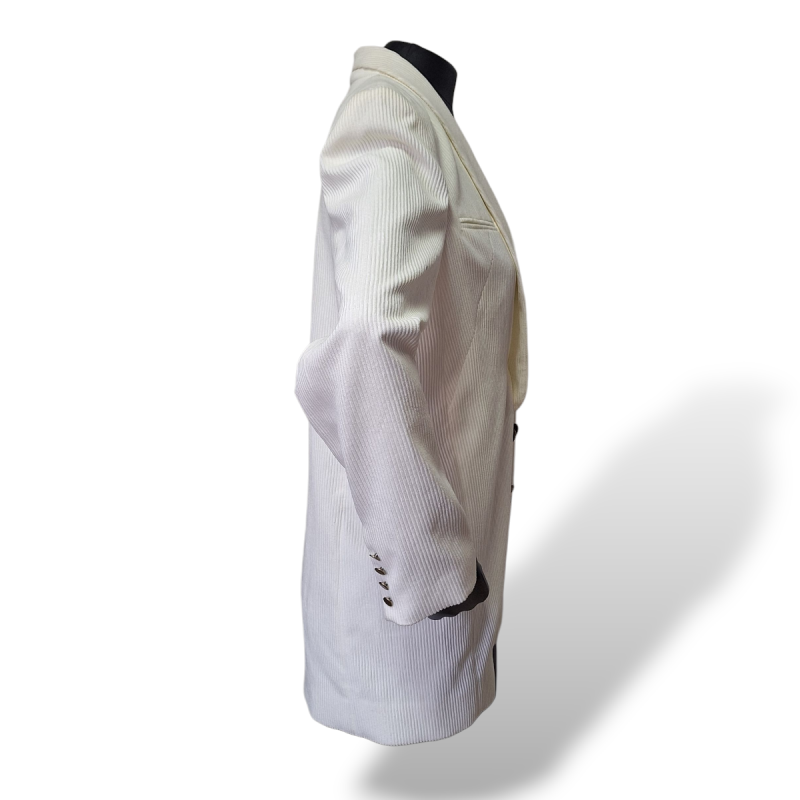 Blazer Paula Raia Veludo Cotelê Off White - 38