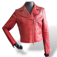 Jaqueta Valentino em Couro Vermelho - 40