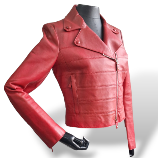 Jaqueta Valentino em Couro Vermelho - 40