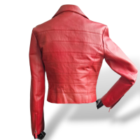Jaqueta Valentino em Couro Vermelho - 40