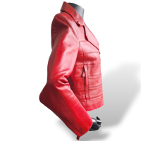 Jaqueta Valentino em Couro Vermelho - 40