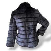 Casaco TalieNK de Pele de Coelho Preto-M Casaco TalieNK de Pele de Coelho Preto-M