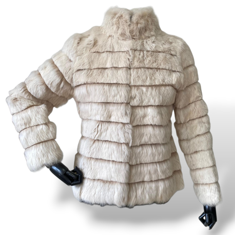 Casaco TalieNK de Pele de Coelho Bege-M