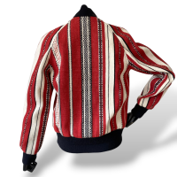 Jaqueta Yves Saint Laurent Listras Vermelhas e Brancas-M Jaqueta Yves Saint Laurent Listras Vermelhas e Brancas-M