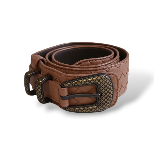 Cinto Bottega Veneta Intrecciato Rosa Queimado