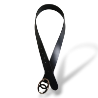 Cinto Chanel CC Couro Preto Cinto Chanel CC Couro Preto