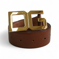 Cinto Dolce Gabbana Marrom Fivela Dourada