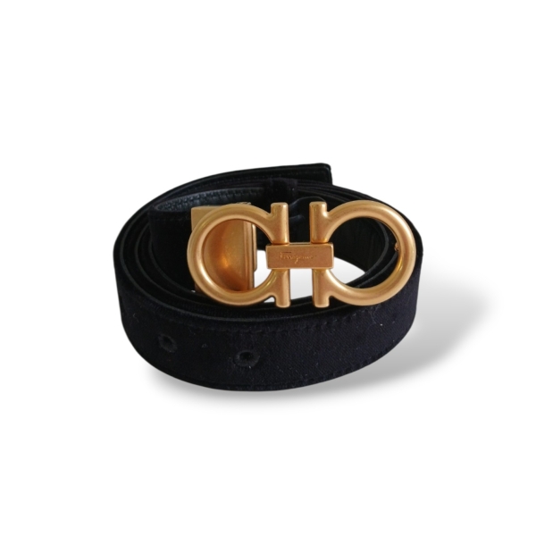 Cinto Salvatore Ferragamo Aveludado Preto