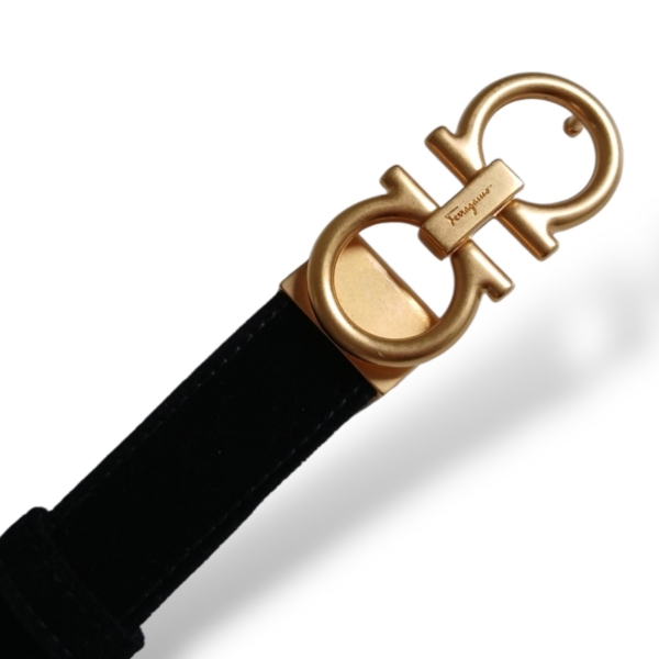 Cinto Salvatore Ferragamo Aveludado Preto