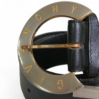 Cinto Givenchy Preto Fivela Prata/Dourada