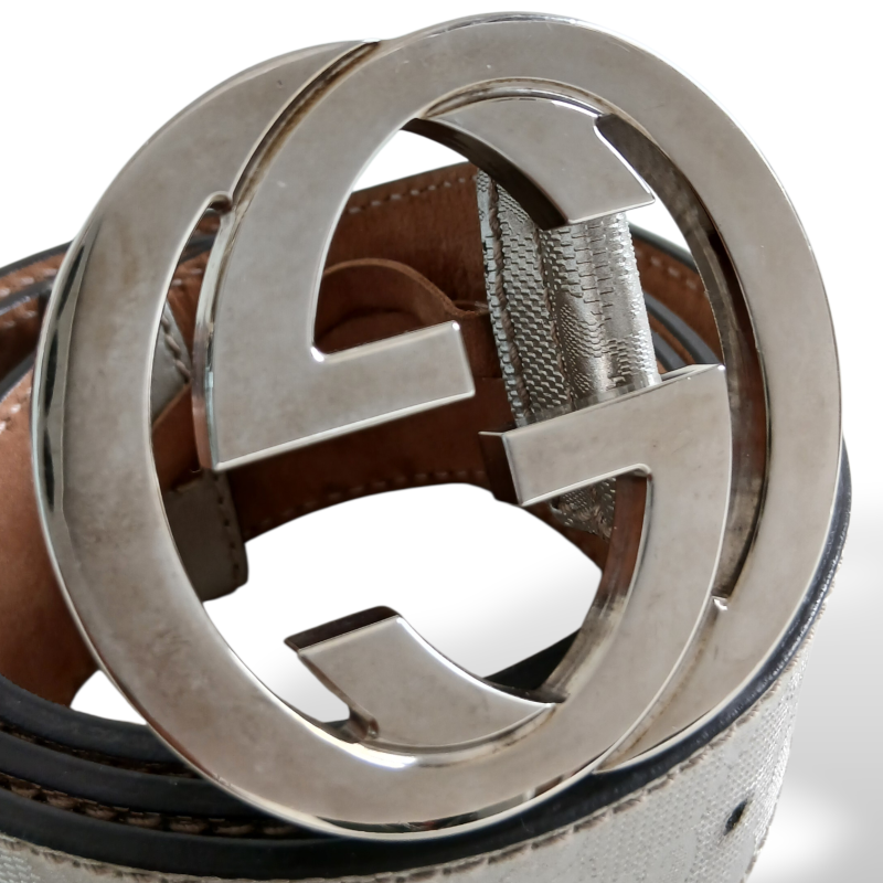 Cinto Gucci GG Monograma Metalizado 