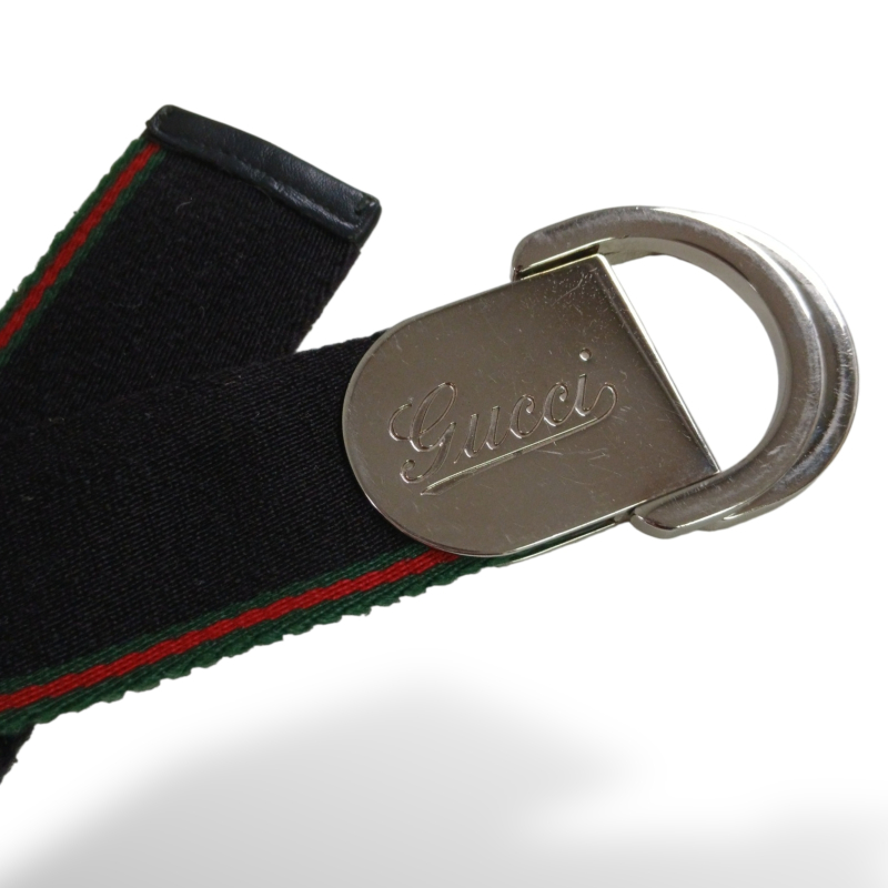Cinto Gucci D-Ring Web Preto