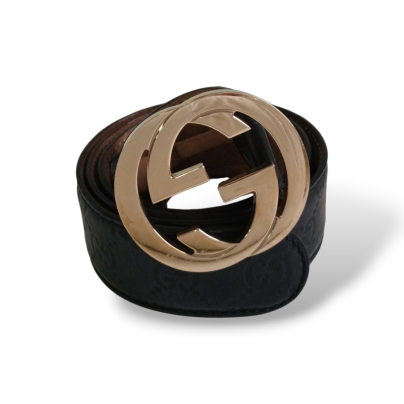 Cinto Gucci GG Preto 