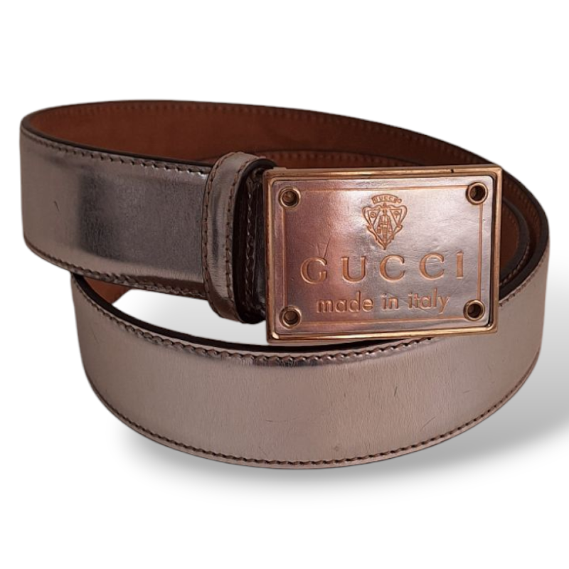 Cinto Gucci Prateado - 85 Cinto Gucci Prateado - 85