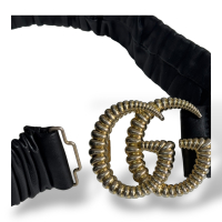 Cinto Gucci GG Elástico Preto com dust bag