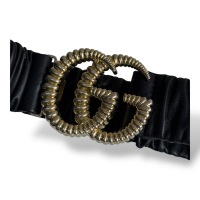 Cinto Gucci GG Elástico Preto com dust bag