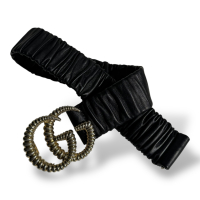 Cinto Gucci GG Elástico Preto com dust bag