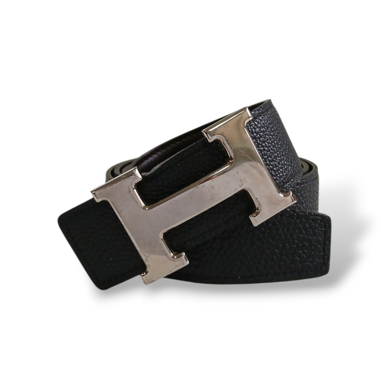 Cinto Hermès H Reversível Preto e Marrom 