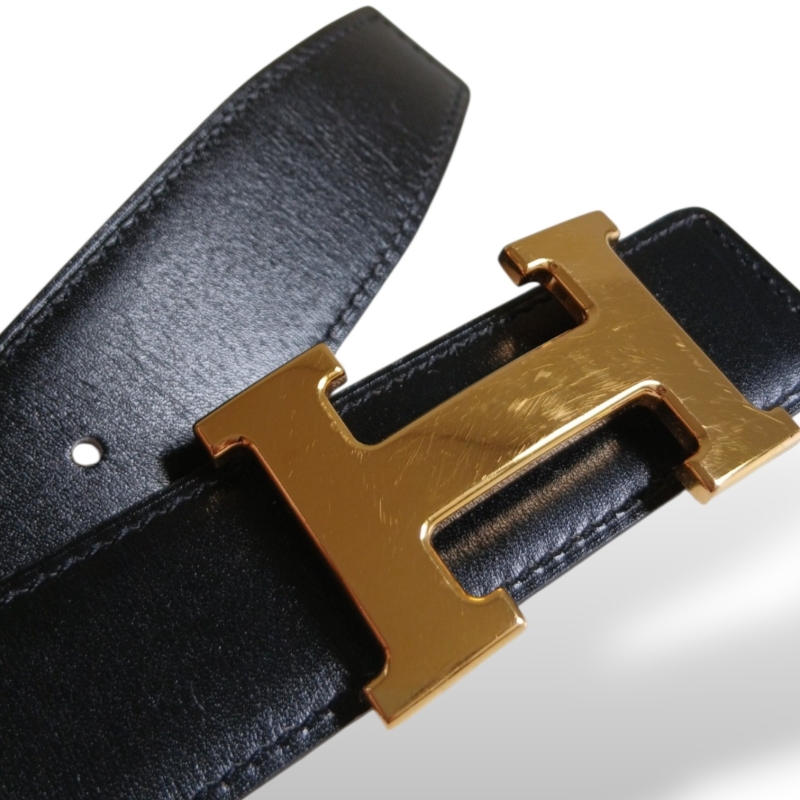 Cinto Hermès Reversível Preto/Caramelo