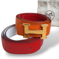 Conjunto de Cinto Hermès Fivela Gold