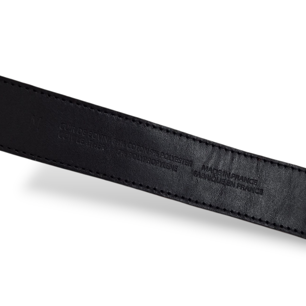Cinto Isabel Marant Couro Preto com Estampa Vermelho e Preto-95 cm