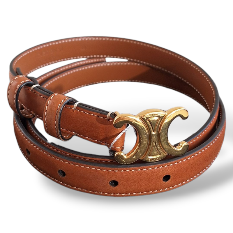 Cinto Celine Triomphe Caramelo-80cm Cinto Celine Triomphe Caramelo-80cm