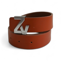 Cinto Zadig Voltaire Caramelo Fivela Prata 