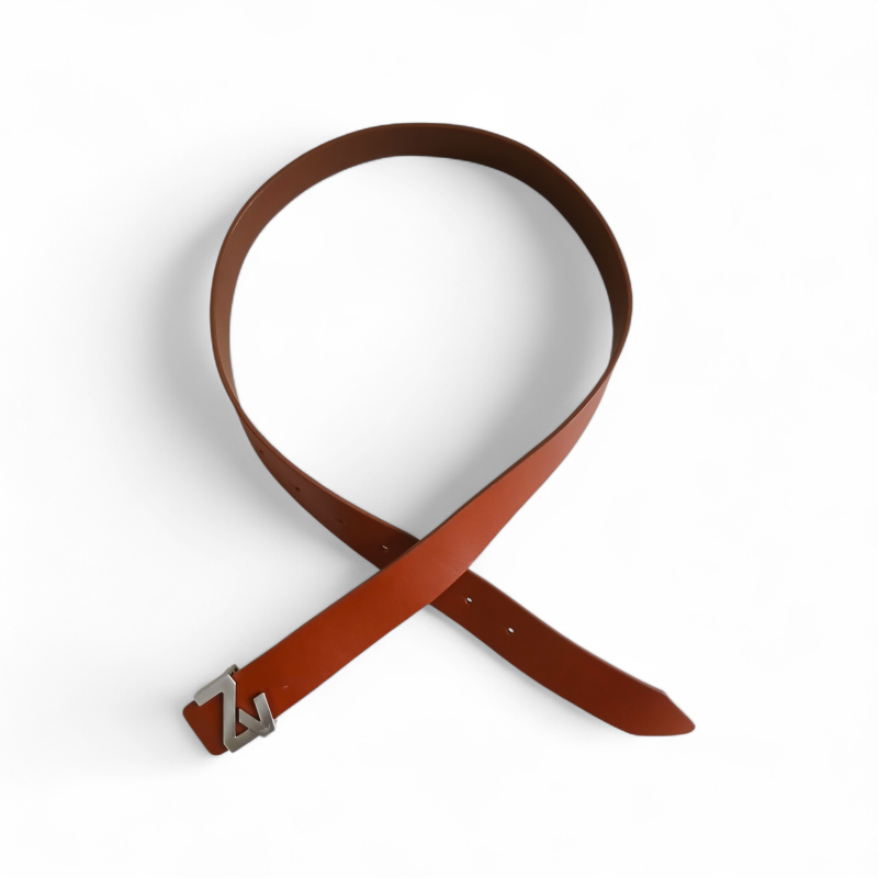 Cinto Zadig Voltaire Caramelo Fivela Prata 