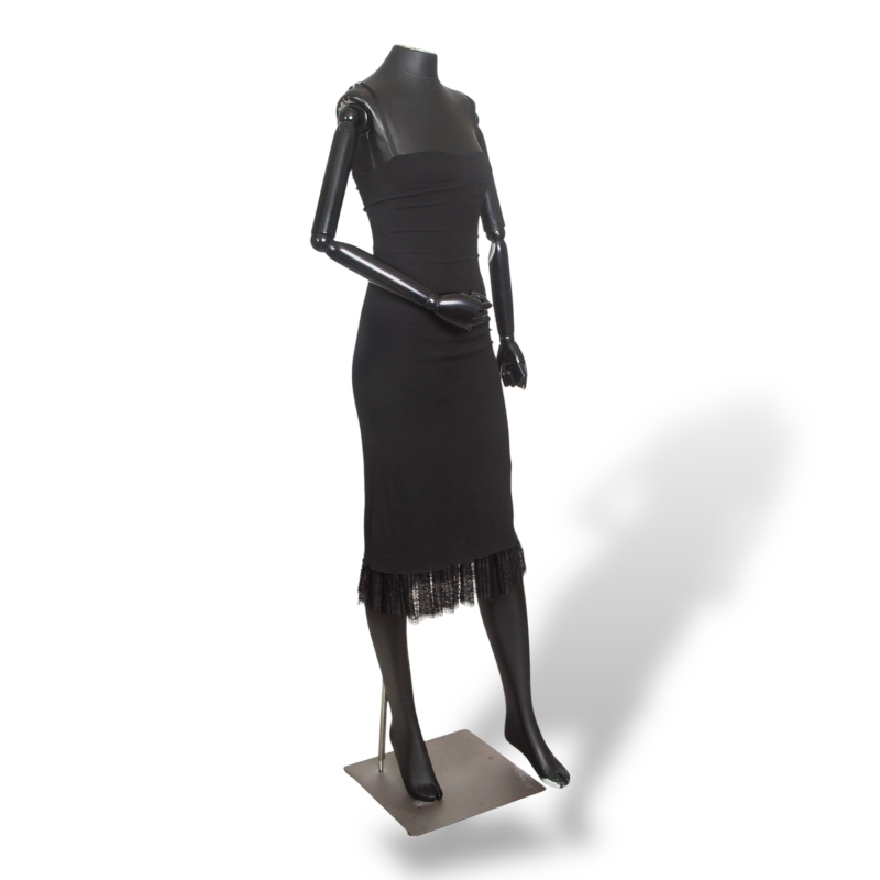 Vestido Dolce Gabbana Preto com Barra de Renda-38 Vestido Dolce Gabbana Preto com Barra de Renda-38