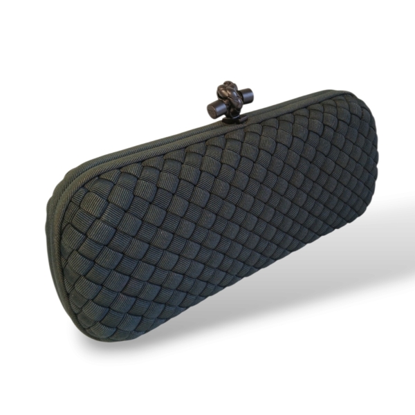 Clutch Bottega Veneta Elongated Knot Cetim Verde
