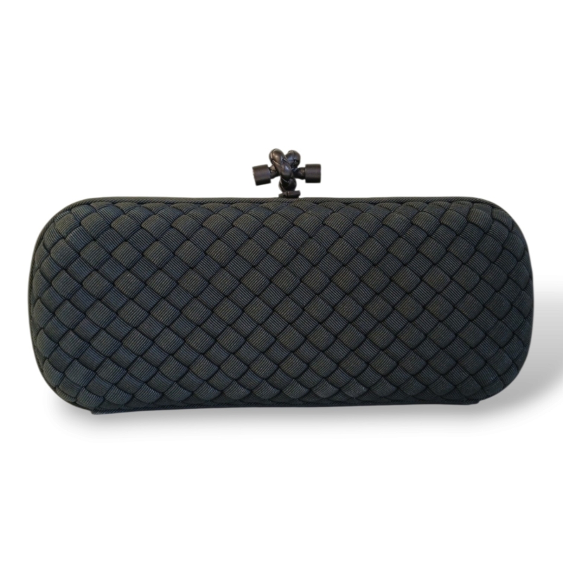 Clutch Bottega Veneta Elongated Knot Cetim Verde