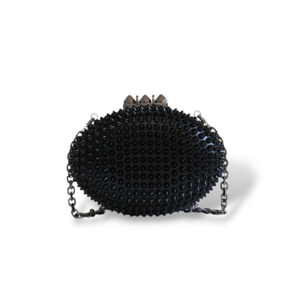 Clutch Christian Louboutin Oval Spikes Mina Preta 